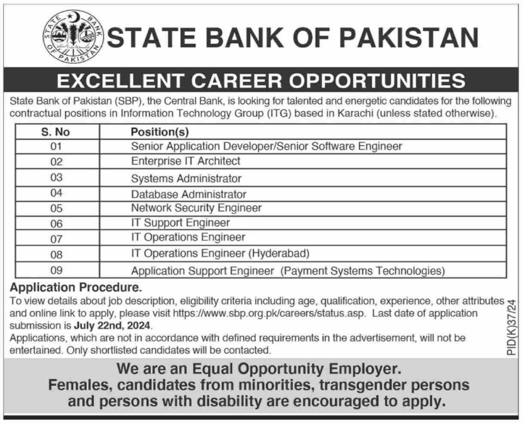 State Bank of Pakistan jobs